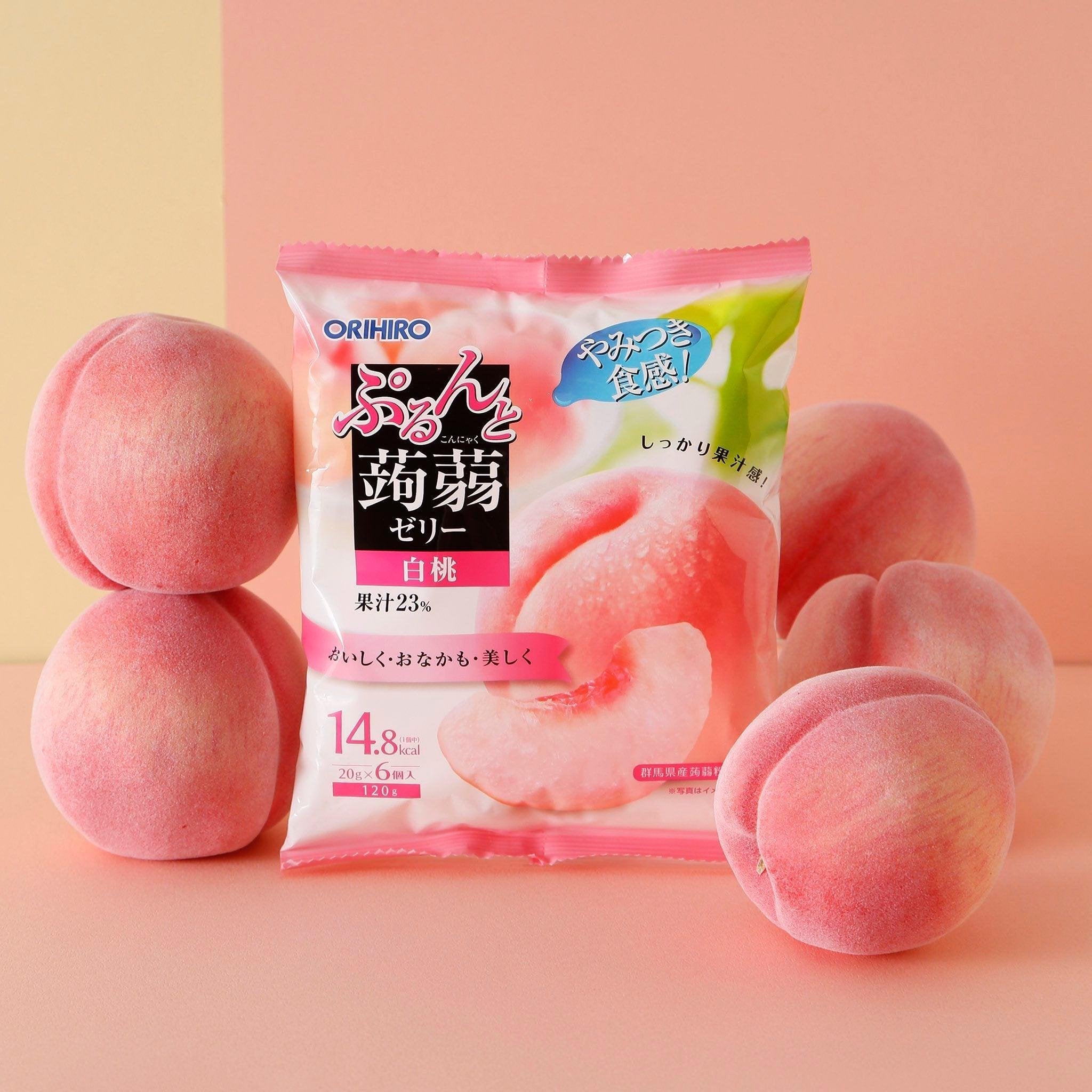 Orihiro Peach Konjac Jelly Snacks Pack of Six