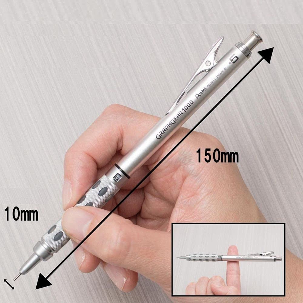Pentel GraphGear 1000 Precision Mechanical Pencil with Anti‑Slip Grip