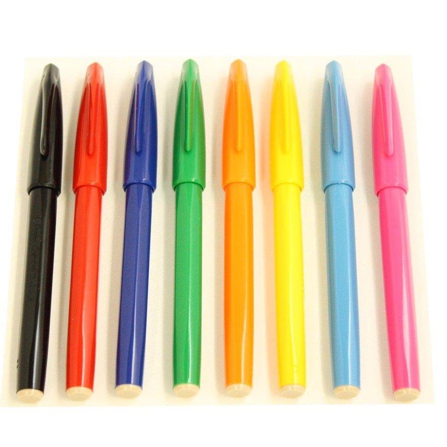 Pentel Sign Pen Marker Set 8-Color Vivid Ink Professional