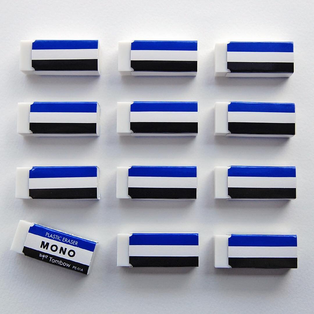 Tombow Mono White Plastic Eraser Set – 5 Premium Japanese Erasers