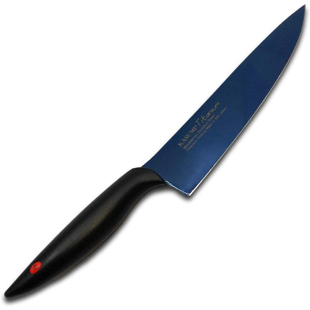 Sumikama Kasumi Blue Titanium Kitchen Knife 200mm Premium Japanese Cutlery