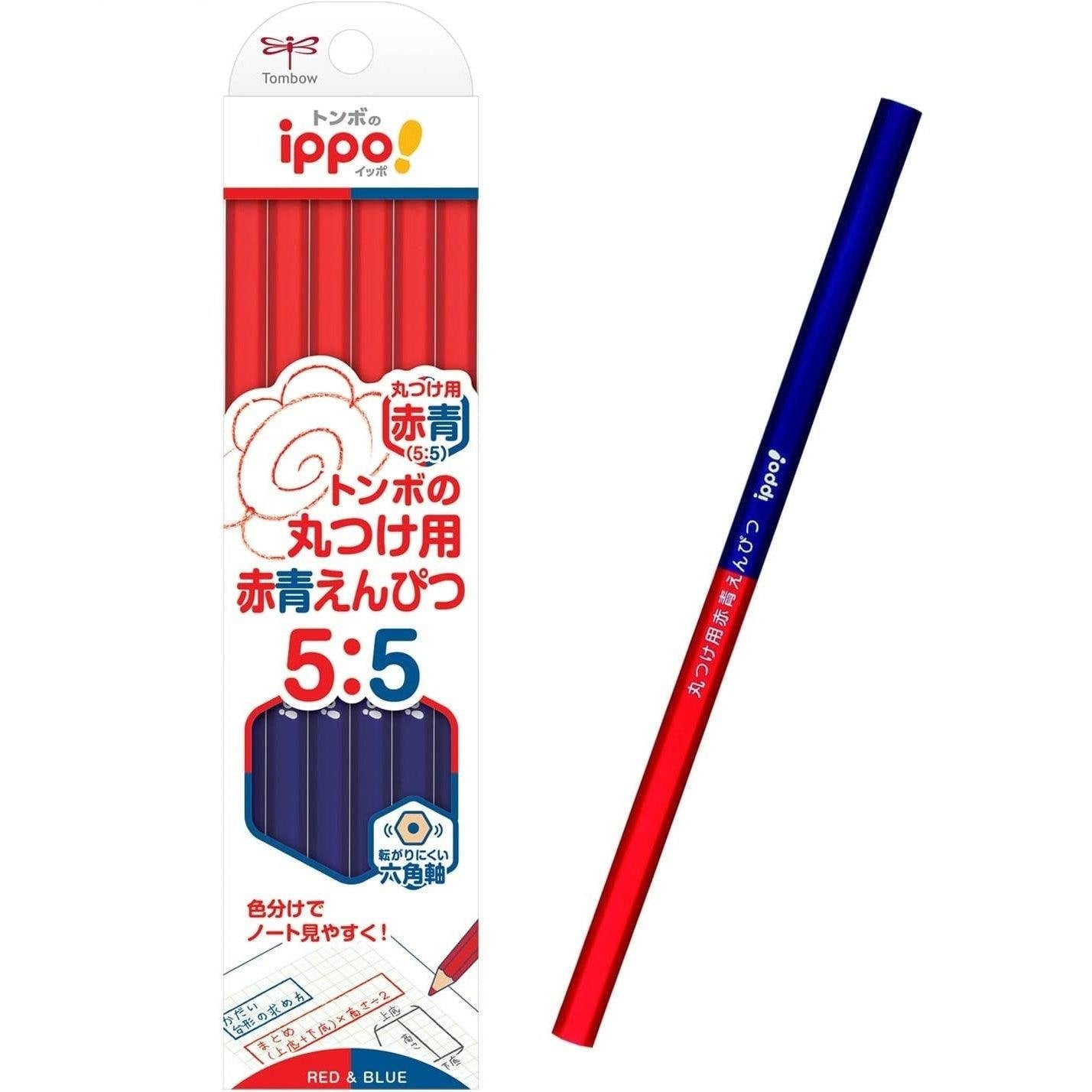 Tombow Ippo Double‑Sided Colored Pencil Set 12‑Piece Vermilion Blue