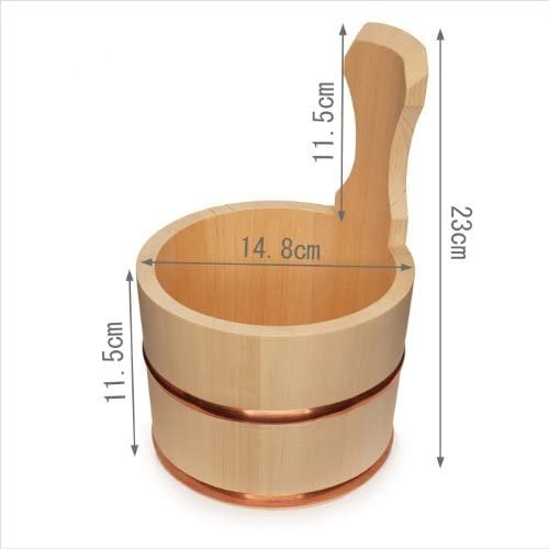 Handcrafted Umezawa Hinoki Cypress Bath Bucket with Aromatic Handle