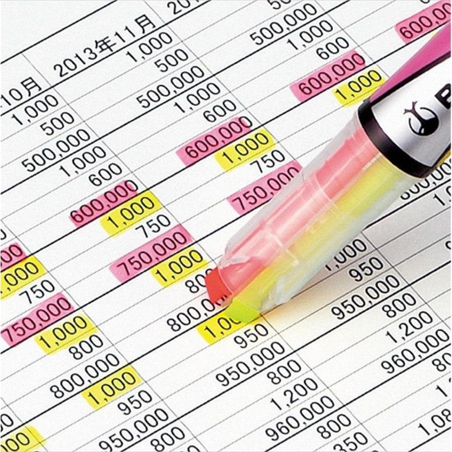 Kokuyo Beetle Tip Dual Color Highlighter Set 3 Pens Colors