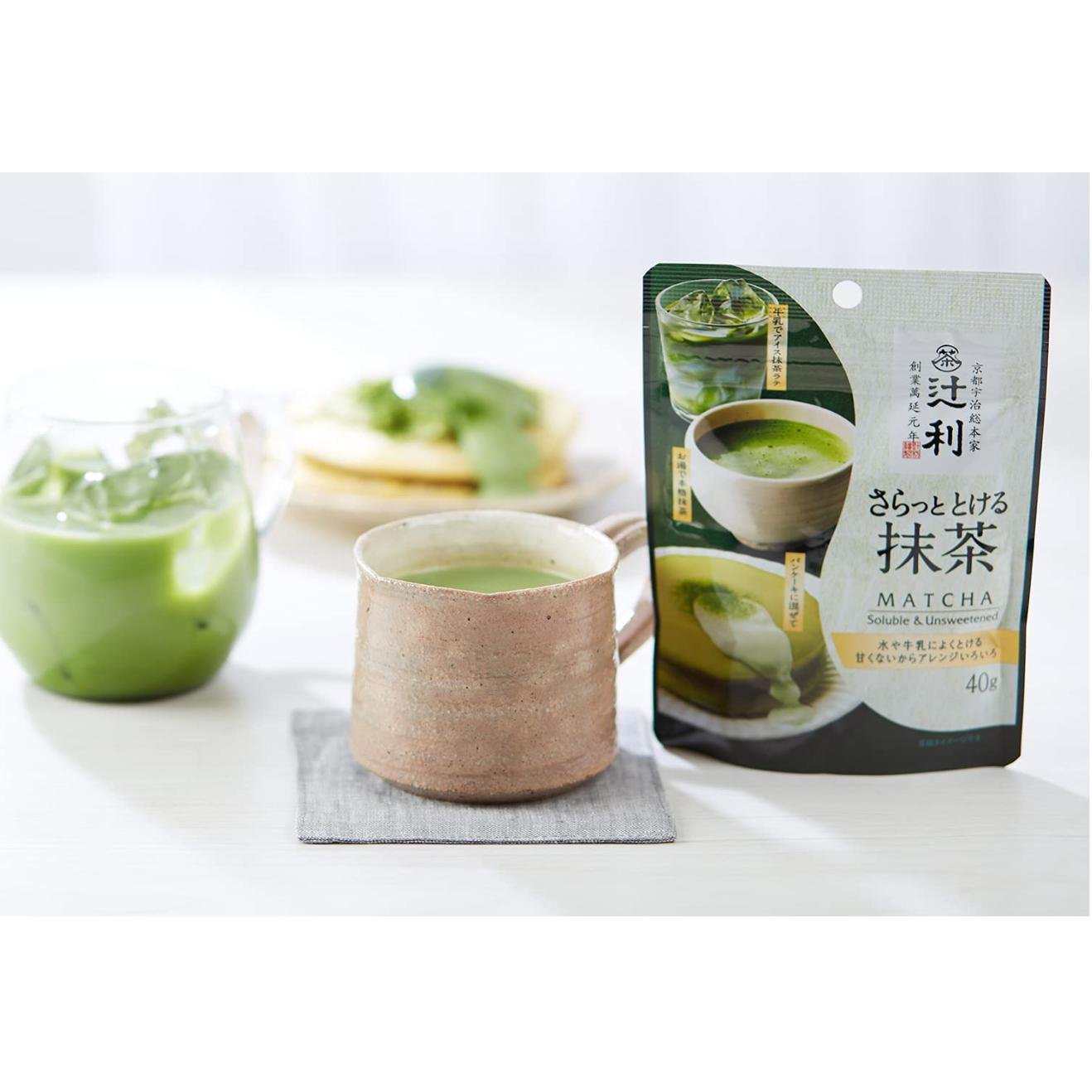 Premium Tsujiri Unsweetened Matcha Green Tea Powder 40g