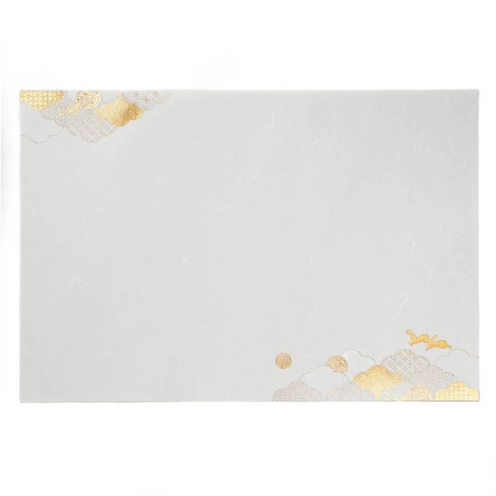 Elegant Gold Foil Rabbit Paper Placemats Set of Three