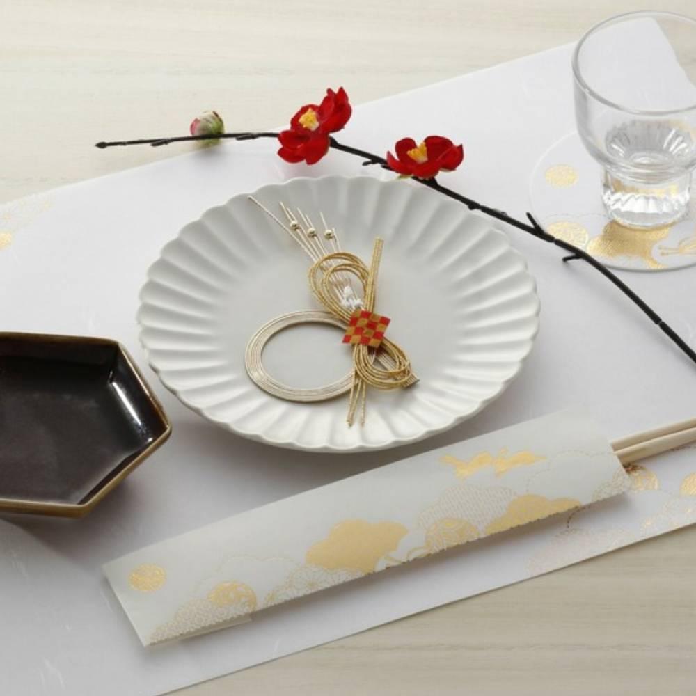 Elegant Gold Foil Rabbit Paper Placemats Set of Three