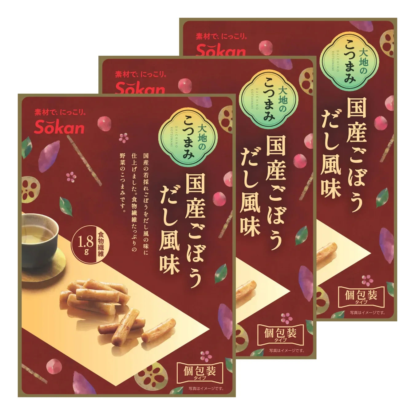 Sokan Pickled Gobo Snack – Dashi‑Flavored Burdock Root (3×55g)