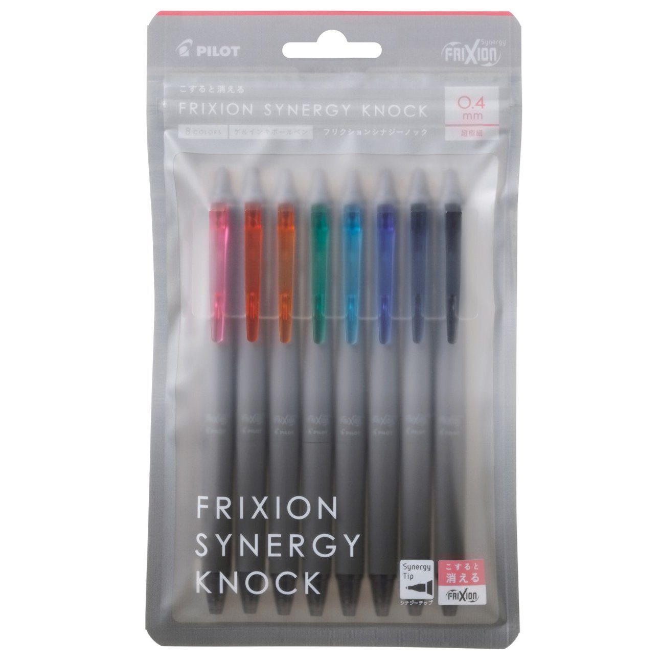 Pilot Frixion Synergy Knock Erasable Gel Ink Pen Set 8 Colors