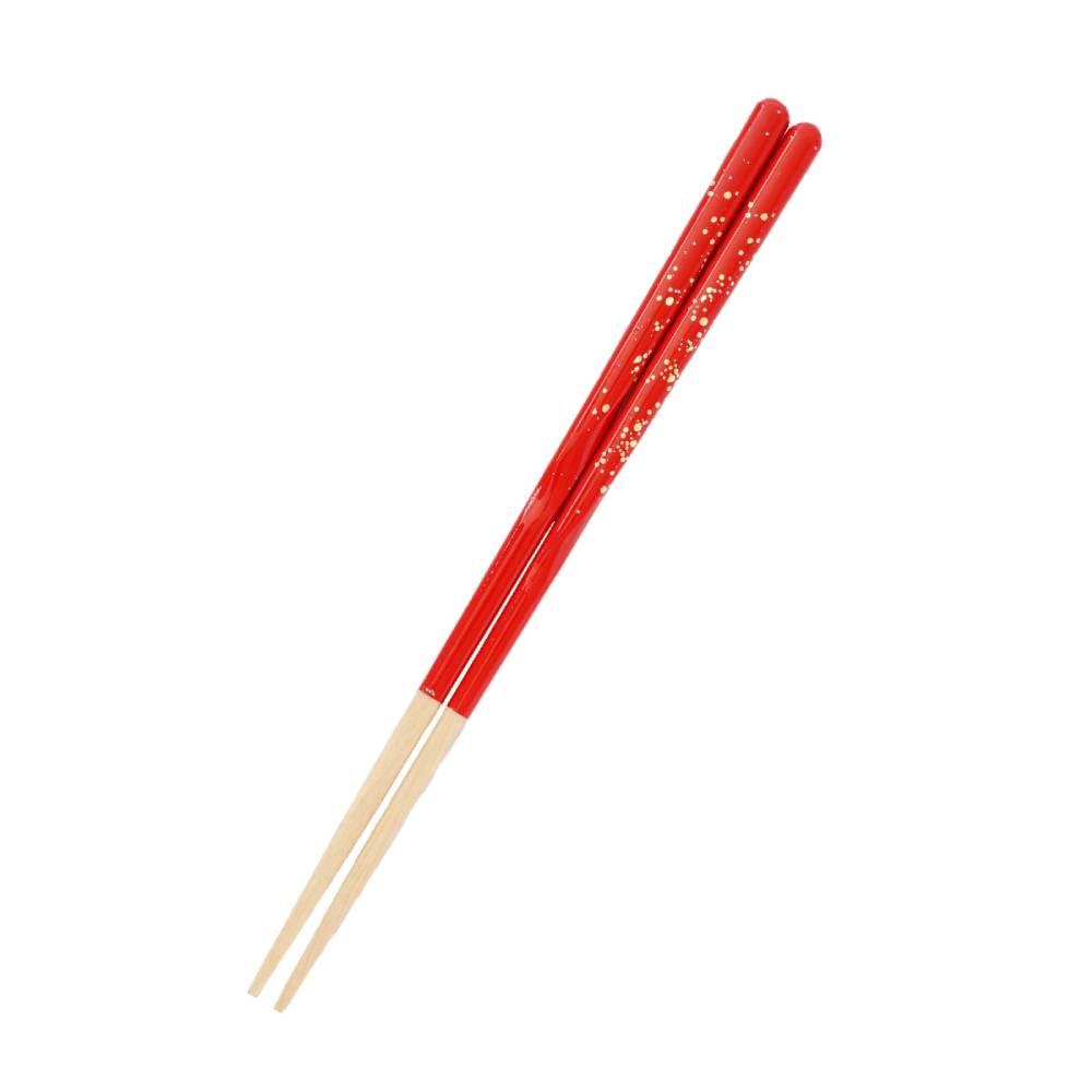 Premium Gold Glitter Red Chopsticks Non Slip Dishwasher Safe 21cm
