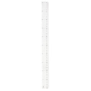 Raymay Fujii 50cm clear acrylic ruler featuring a stainless steel cutting edge and metric scale