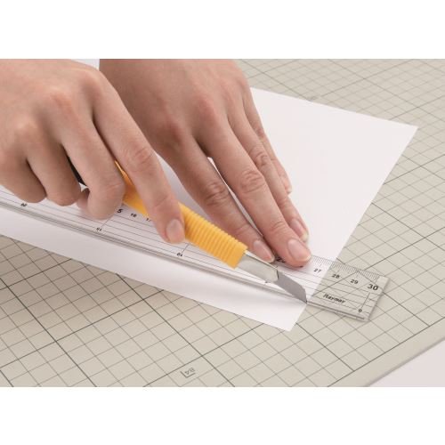 Raymay 50cm Metric Ruler with Stainless Steel Cutting Edge