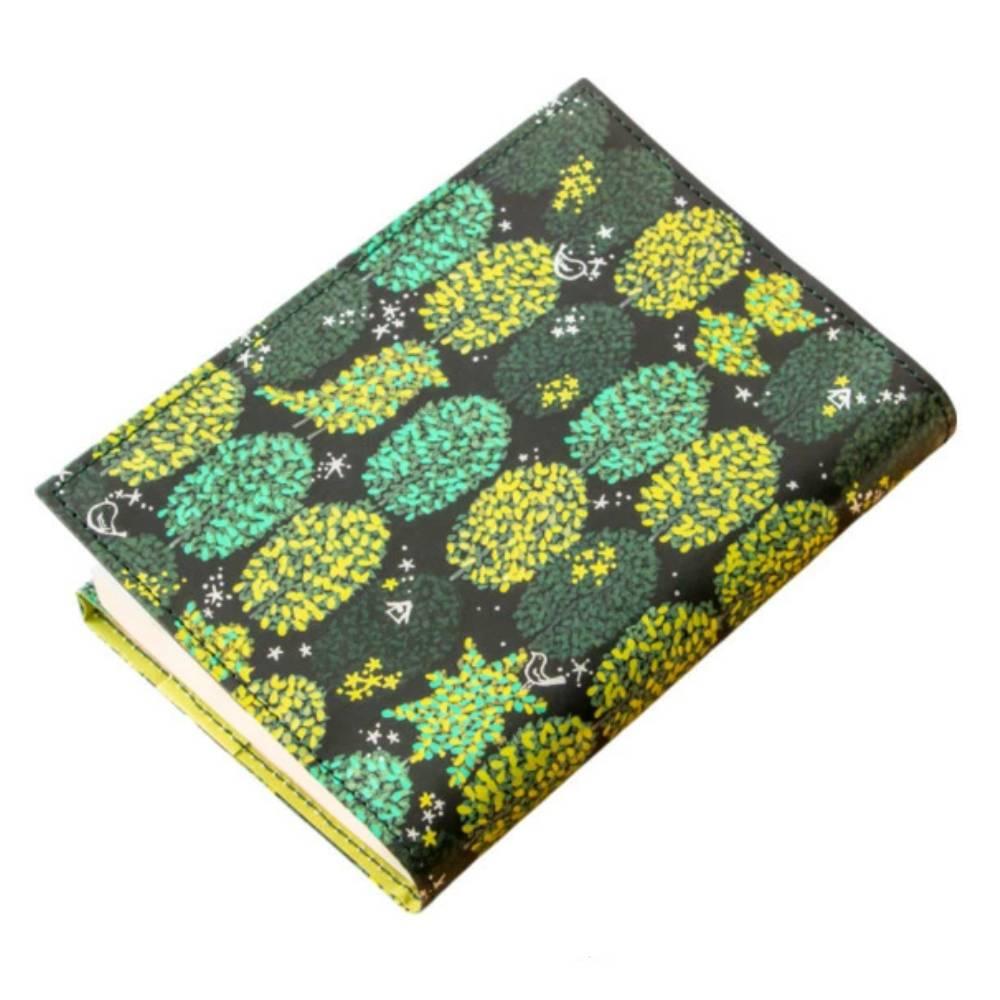 Reusable Foil‑Stamped Book Cover with Green Trees Design