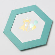 Rokkaku Origami Hexagonal Chihuahua Greeting Card with Foil‑Stamped Envelope