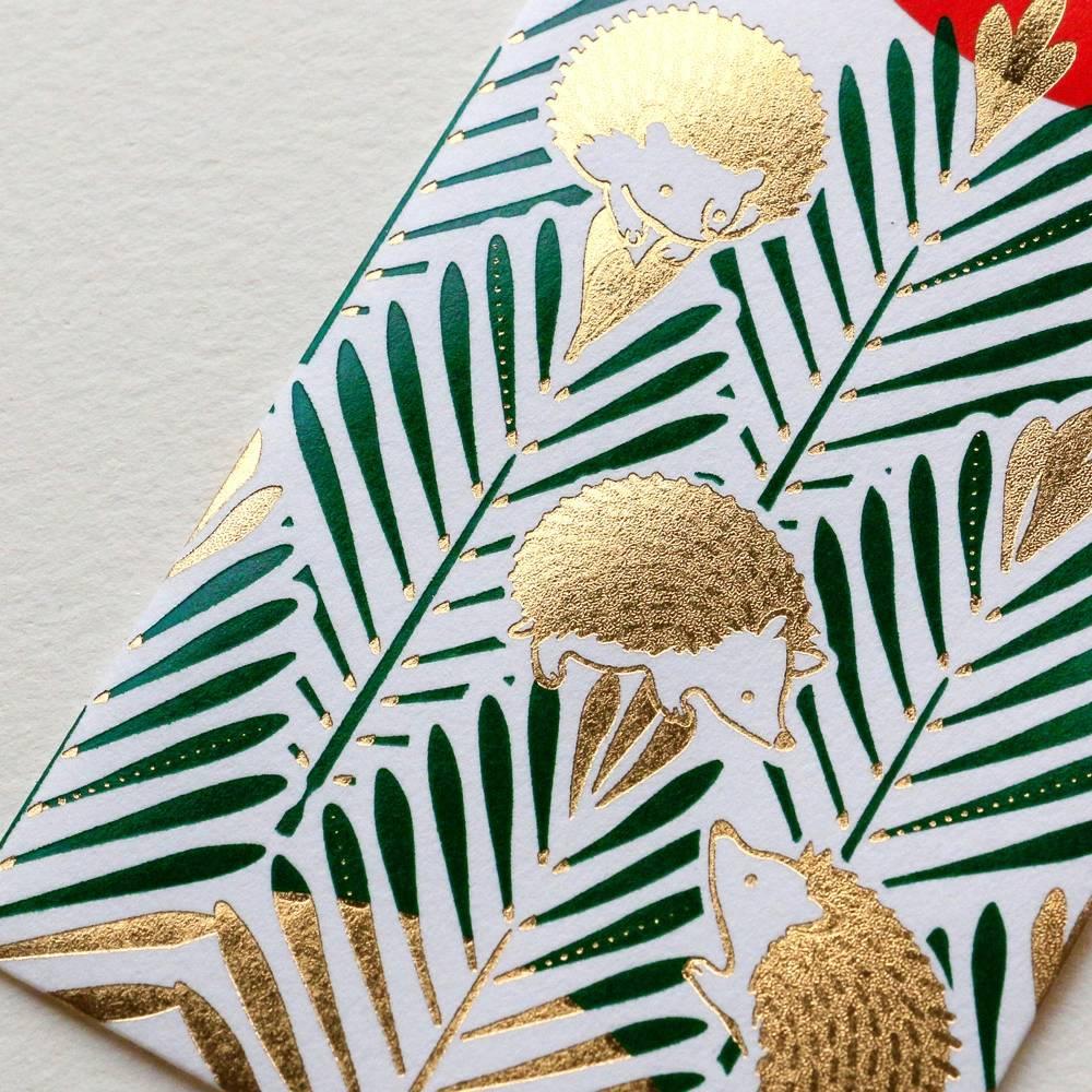 Rokkaku Gold Foil Hedgehog Envelope Set – Elegant Japanese Design