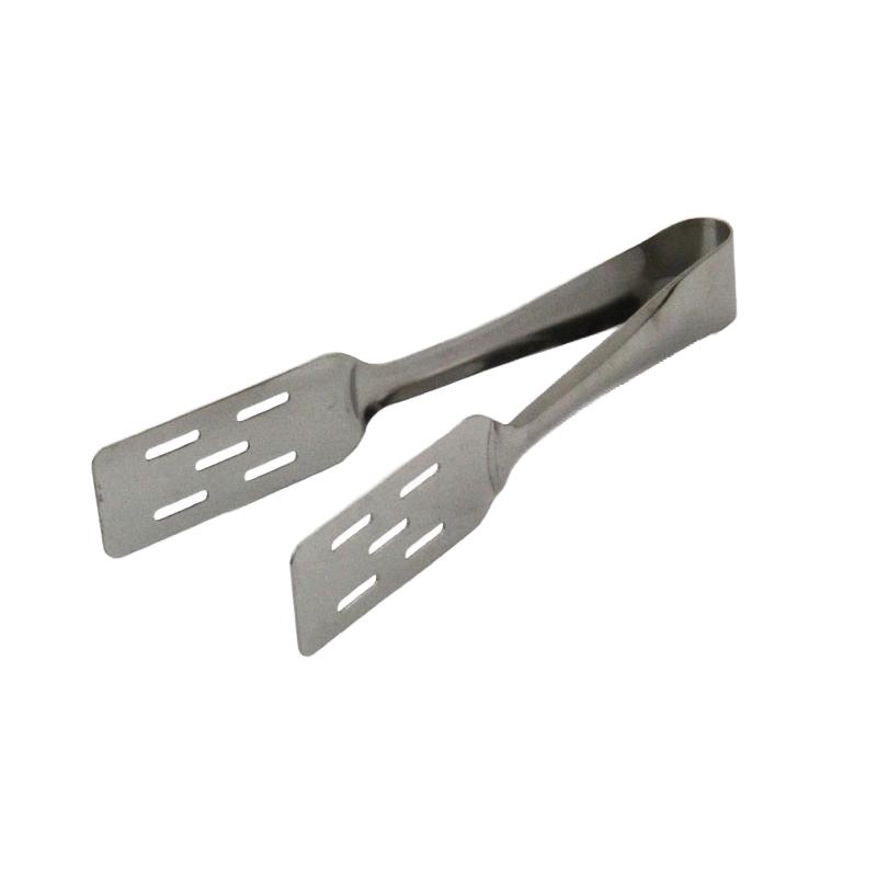 Premium 190mm Japanese stainless steel salad tongs with mirror finish