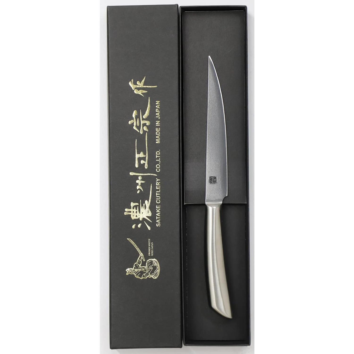 Satake All Metal Steak Knife Damascus Steel Blade 120mm
