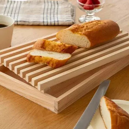 Shimanto Hinoki Cypress Bread Cutting Board – Premium Japanese Wood, 35×19.5×3.5 cm