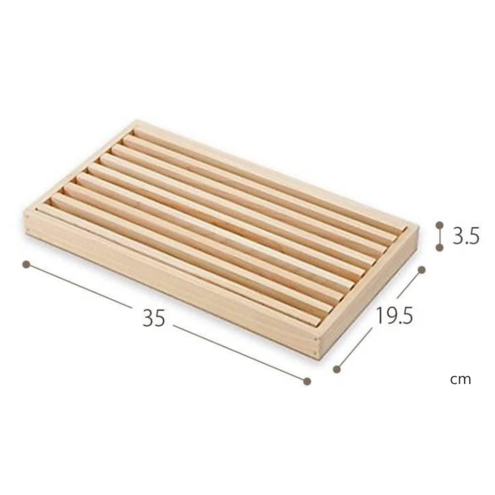 Shimanto Hinoki Cypress Bread Cutting Board – Premium Japanese Wood, 35×19.5×3.5 cm
