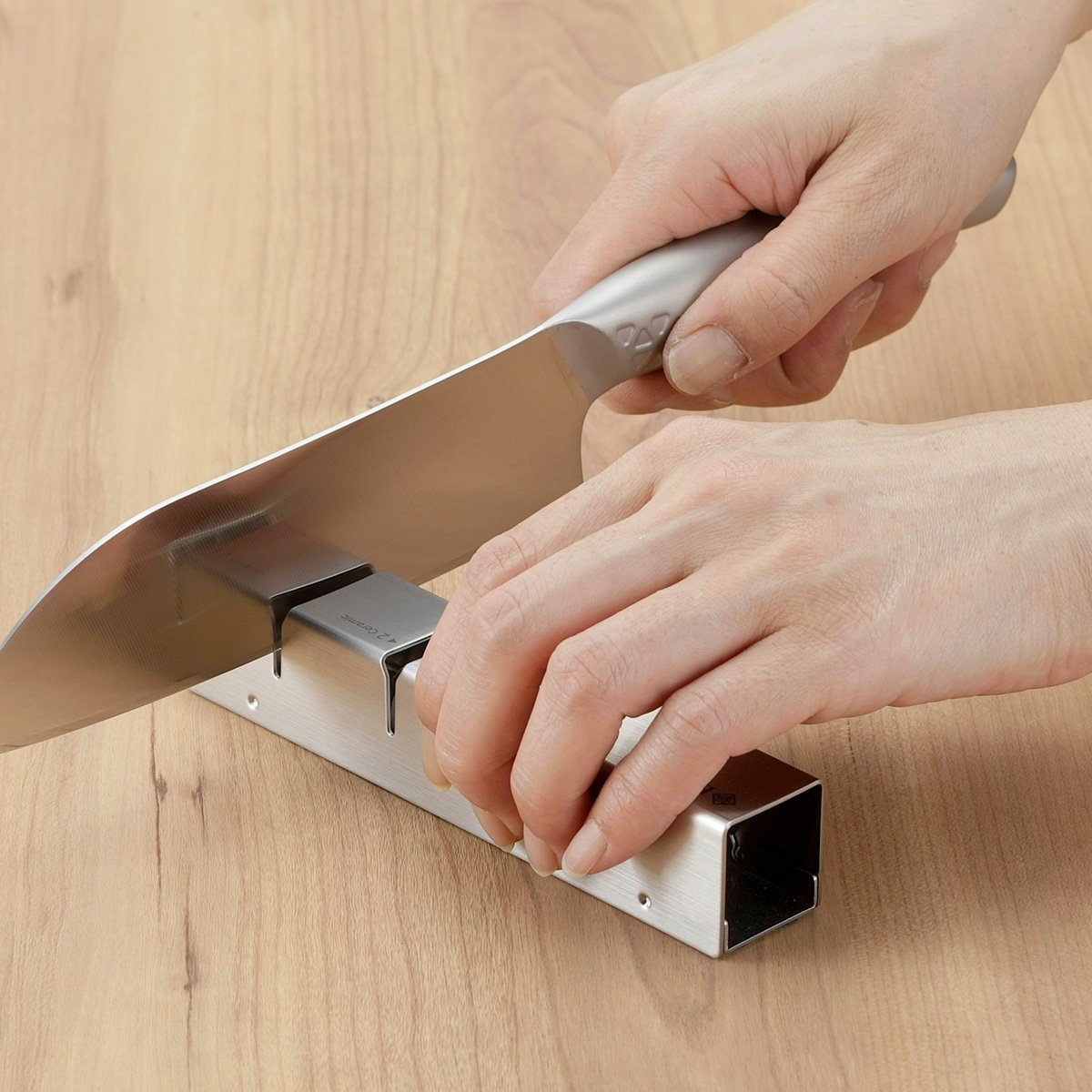 Shimomura Handheld Dual Diamond Ceramic Knife Sharpener for Professionals