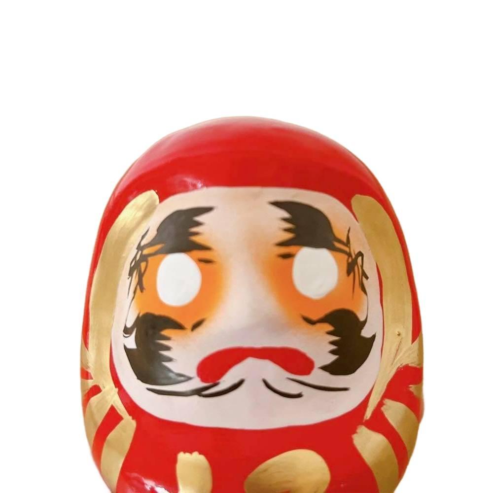 Handmade Shirakawa Daruma Red Lucky Charm Doll – 17cm Cultural Gift