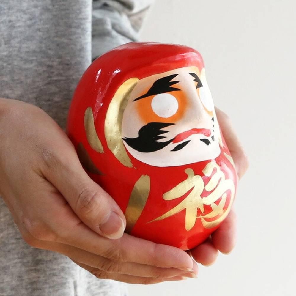 Handcrafted Red Shirakawa Daruma Lucky Charm Good Luck 12cm