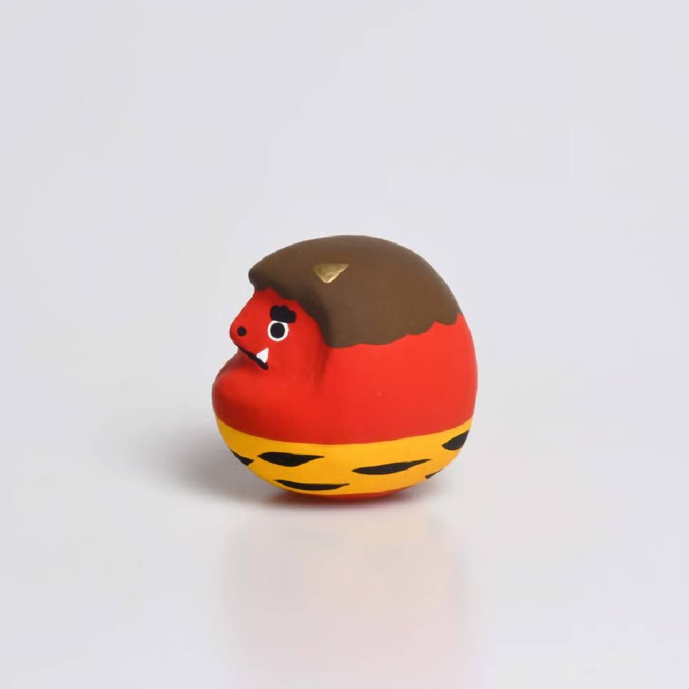 Handcrafted Shirakawa Red Oni Daruma Good Luck Charm 4.5cm
