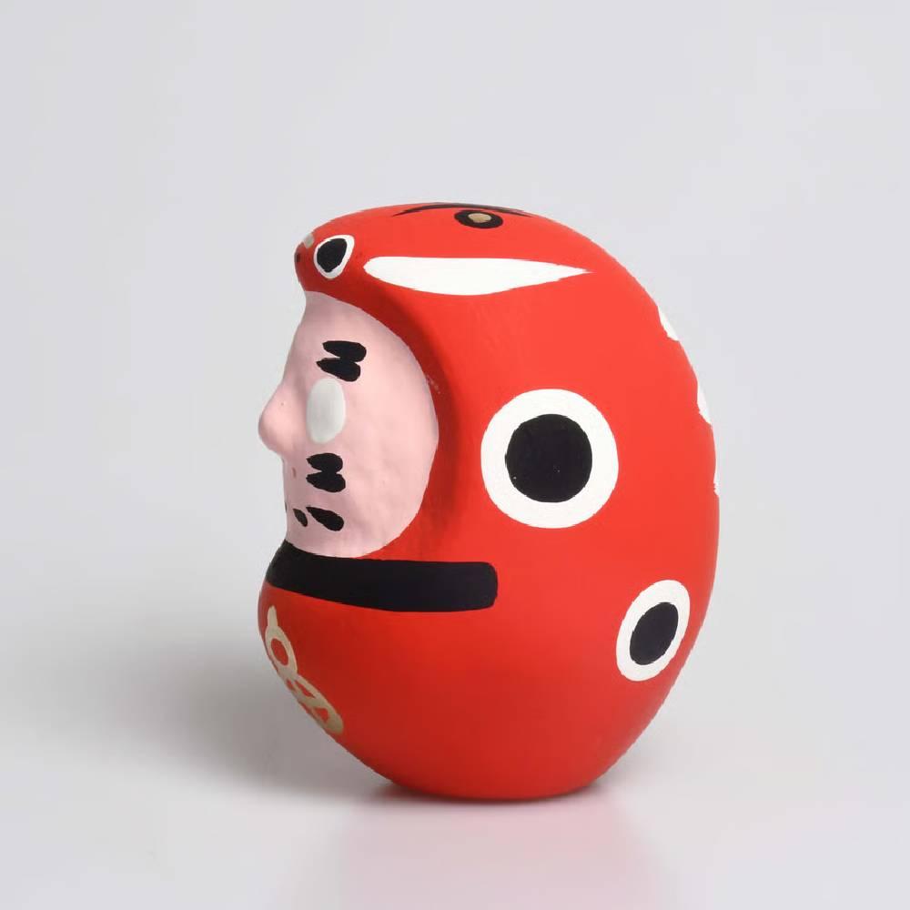 Handcrafted Shirakawa Red Beko Daruma Good Luck Charm 8.5cm