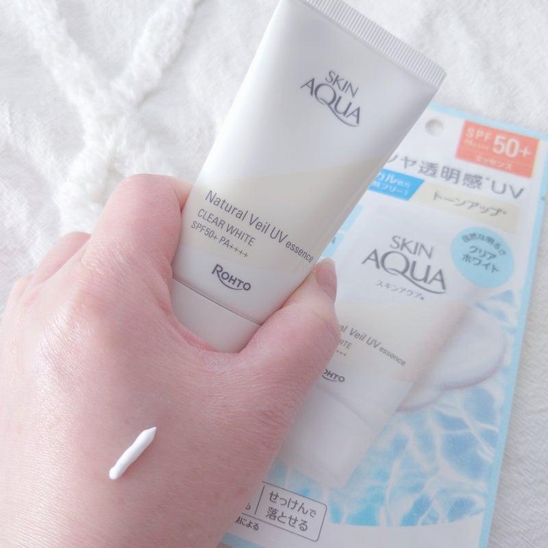Skin Aqua Natural Veil UV Essence SPF50+ Clear White Sunscreen