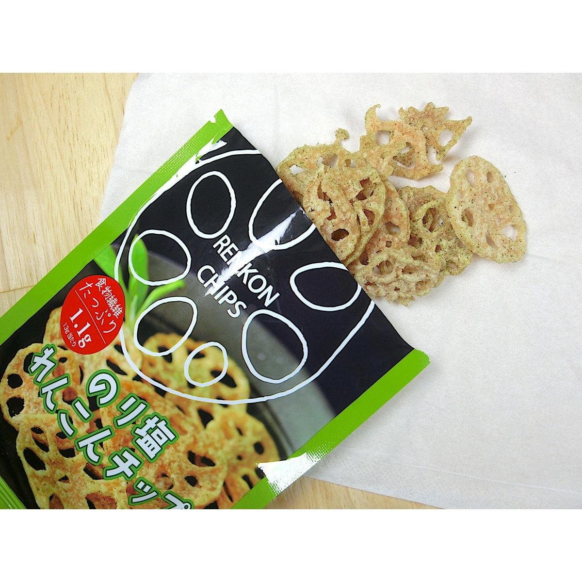Sokan Nori Renkon Lotus Root Seaweed Chips Pack of 6