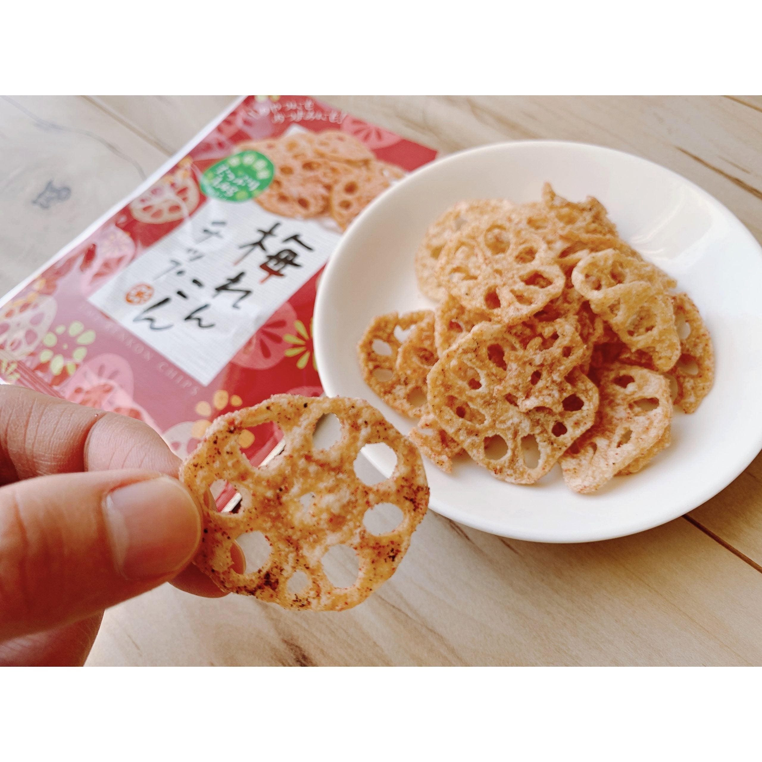 Sokan Ume Renkon Lotus Root Chips Japanese Plum Flavor Pack of Six