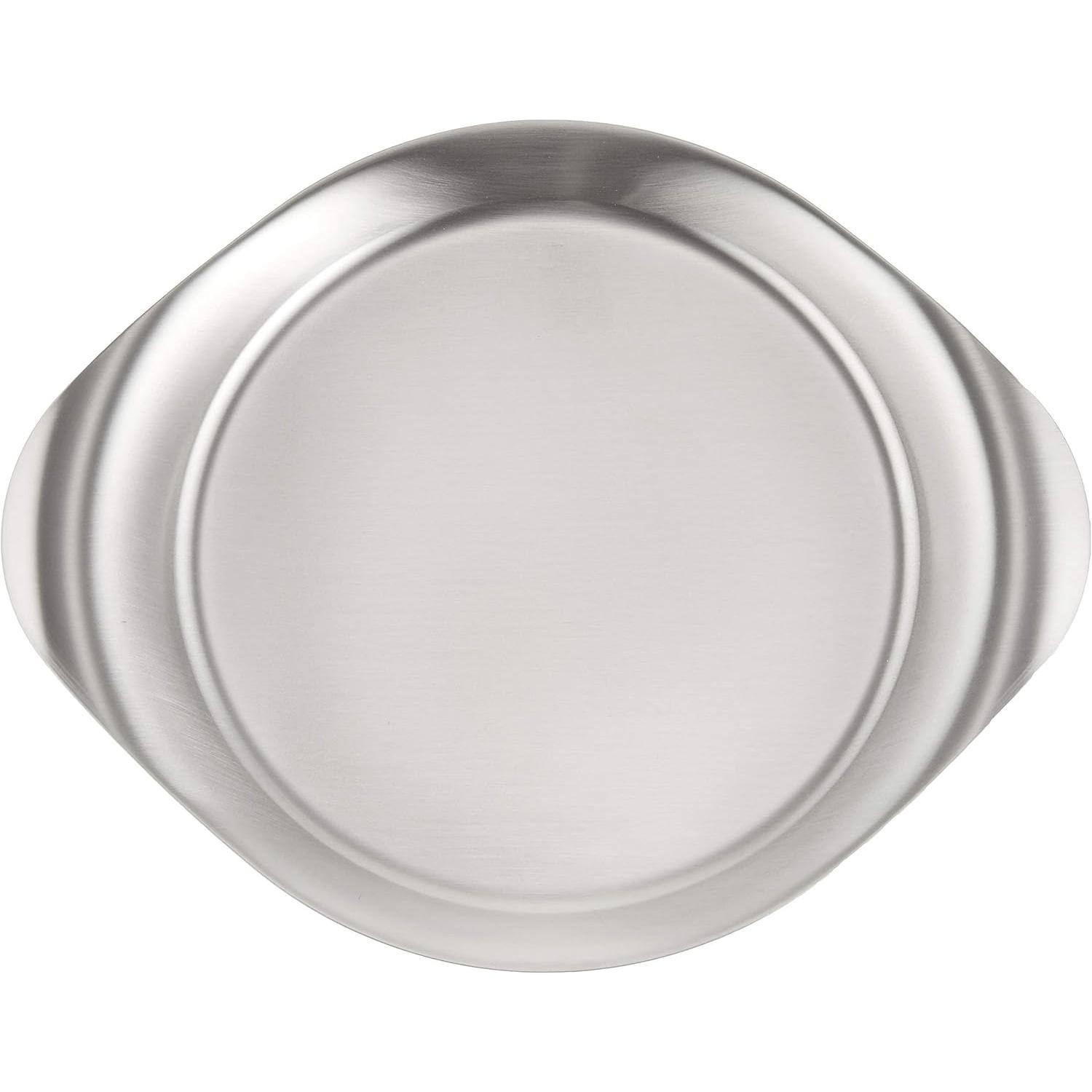 Sori Yanagi Matte Stainless Steel Serving Plate with Handles