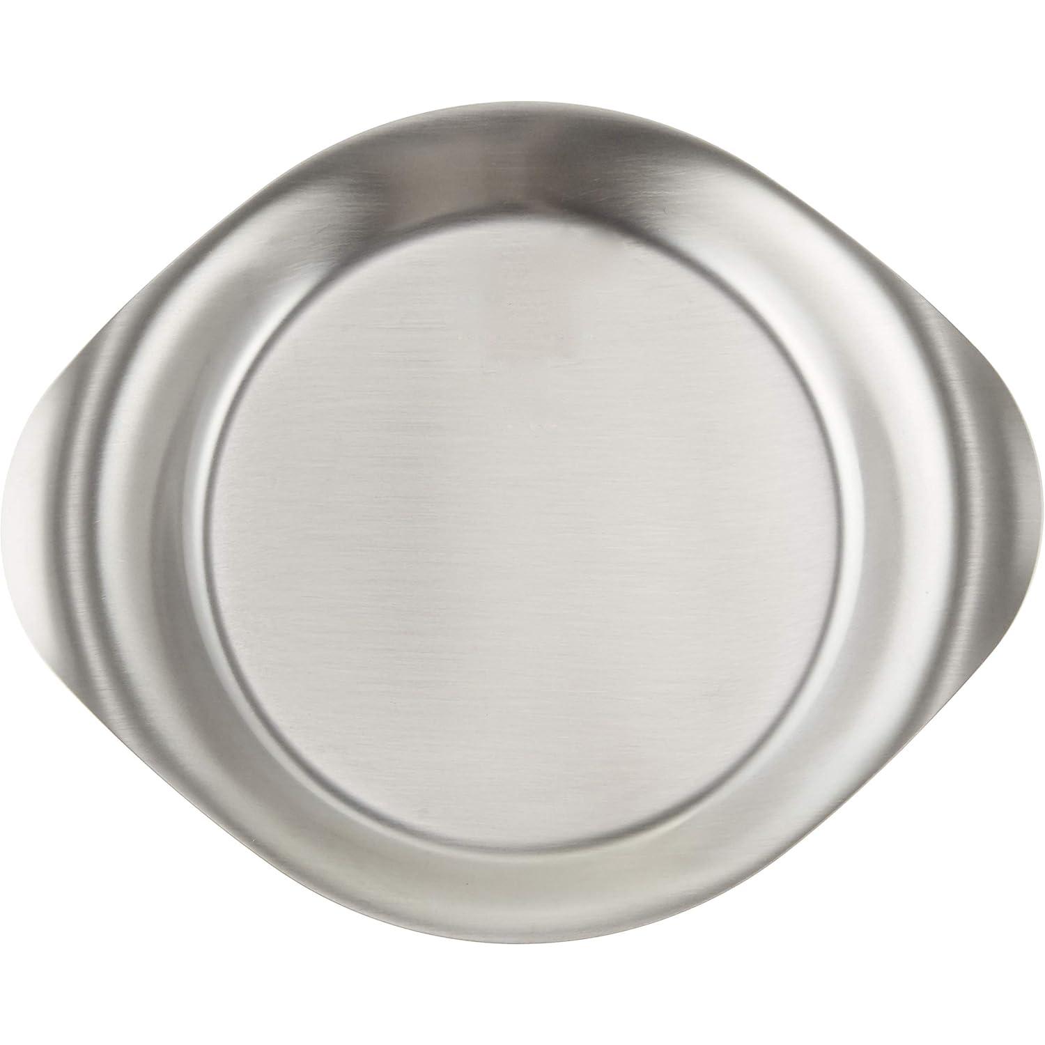 Sori Yanagi Matte Stainless Steel Serving Plate with Handles