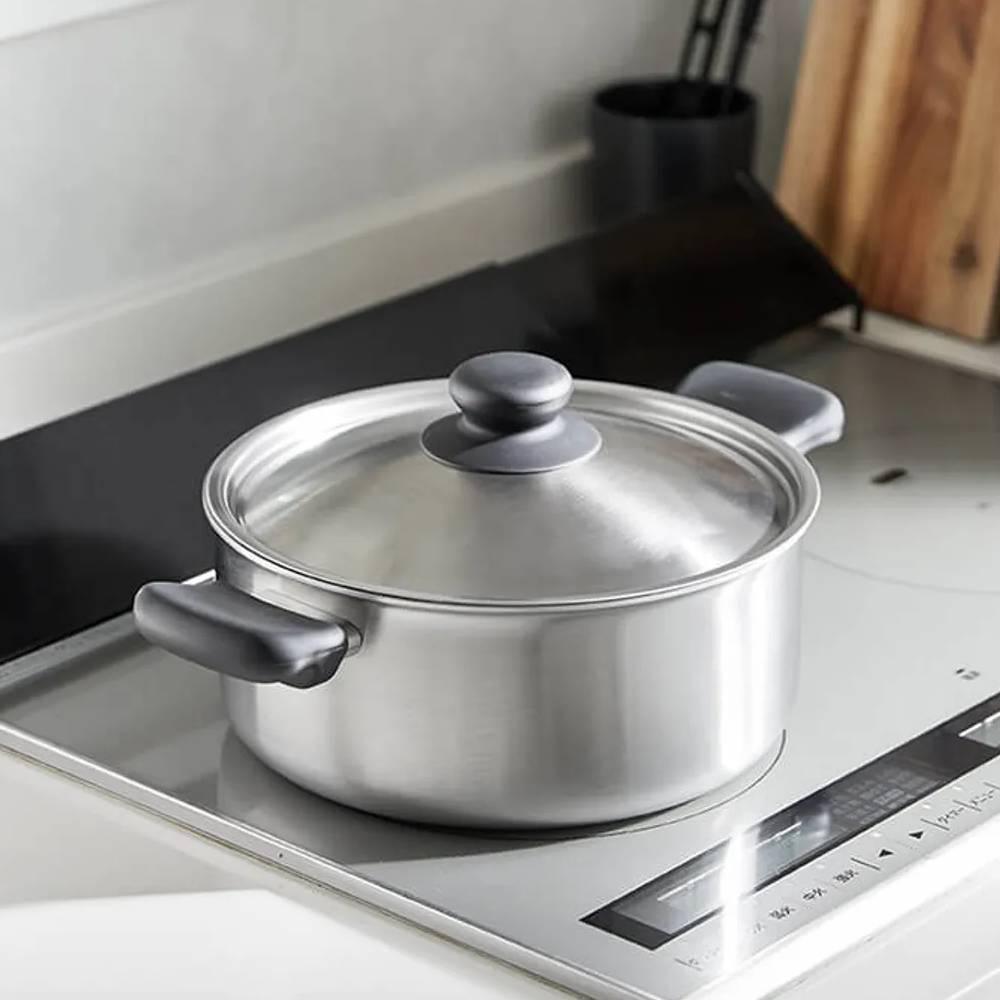 Sori Yanagi 3.8L Matte Finish Stainless Steel Pot with Lid