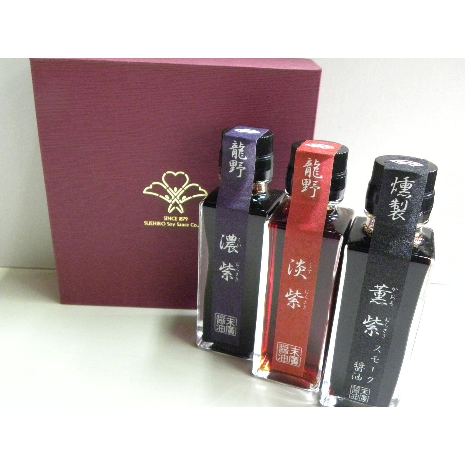 Suehiro Premium 3‑Bottle Shoyu Gift Set – Usukuchi, Saishikomi & Smoked