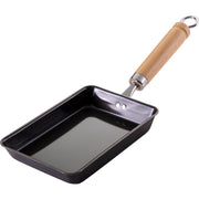 Summit Cast Iron Rectangular Tamagoyaki Omelette Pan with wooden handle