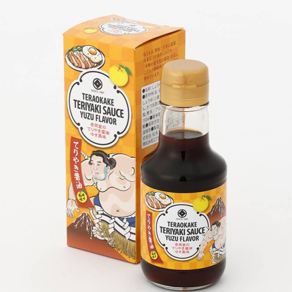 Teraoka Yuzu-Infused Teriyaki Soy Sauce 150ml glass bottle with traditional label