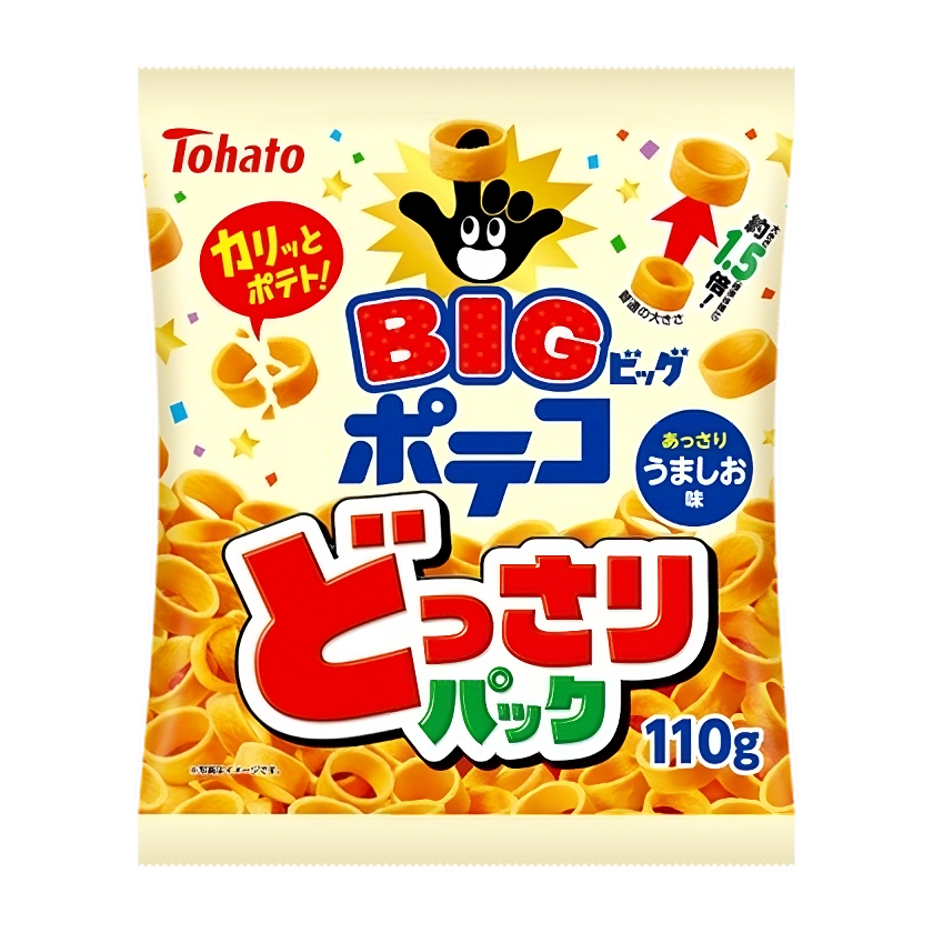 Tohato Poteco Lightly Salted Ring-Shaped Potato Chips 110g Pack