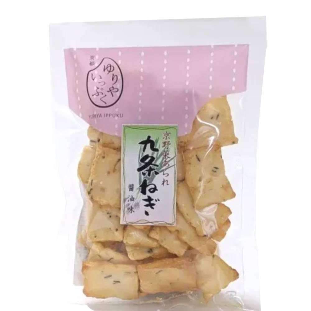 Traditional Kujo Green Onion Senbei Rice Crackers – 58g Pack