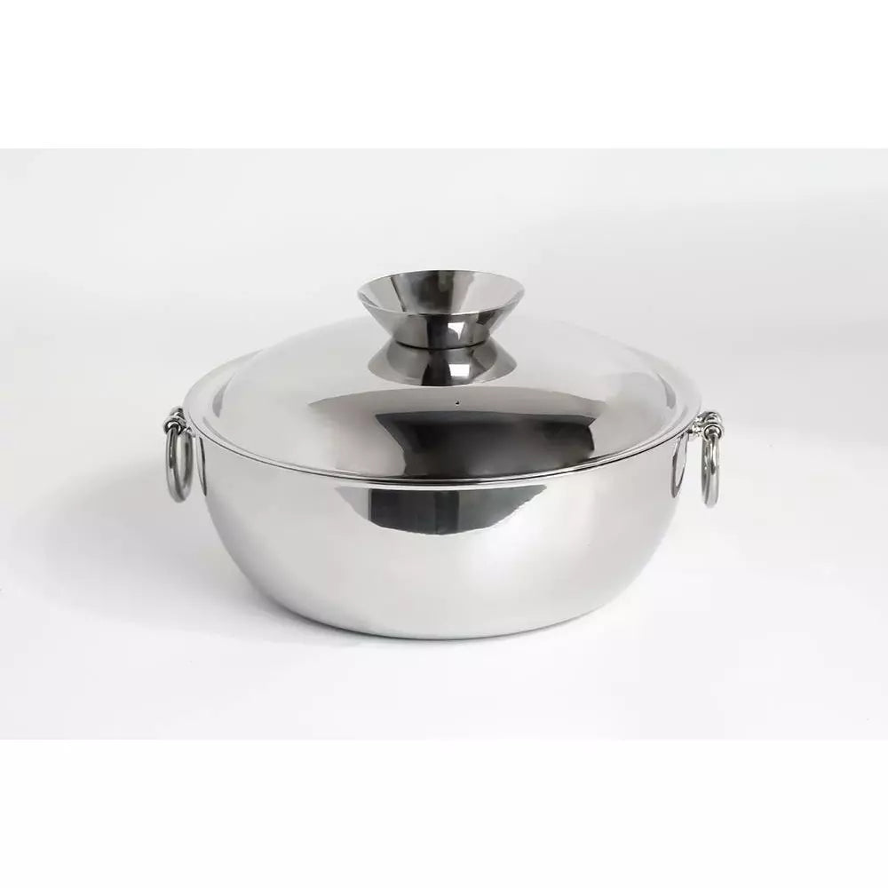 Premium Dual-Compartment Japanese Shabu Shabu Pot with Lid 25cm