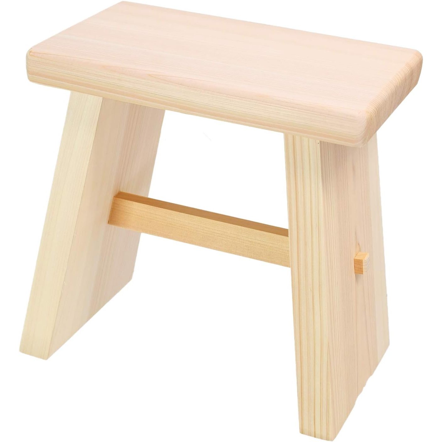 Umezawa Premium Hinoki Cypress Bath Stool handcrafted in Japan with natural wood grain and smooth finish