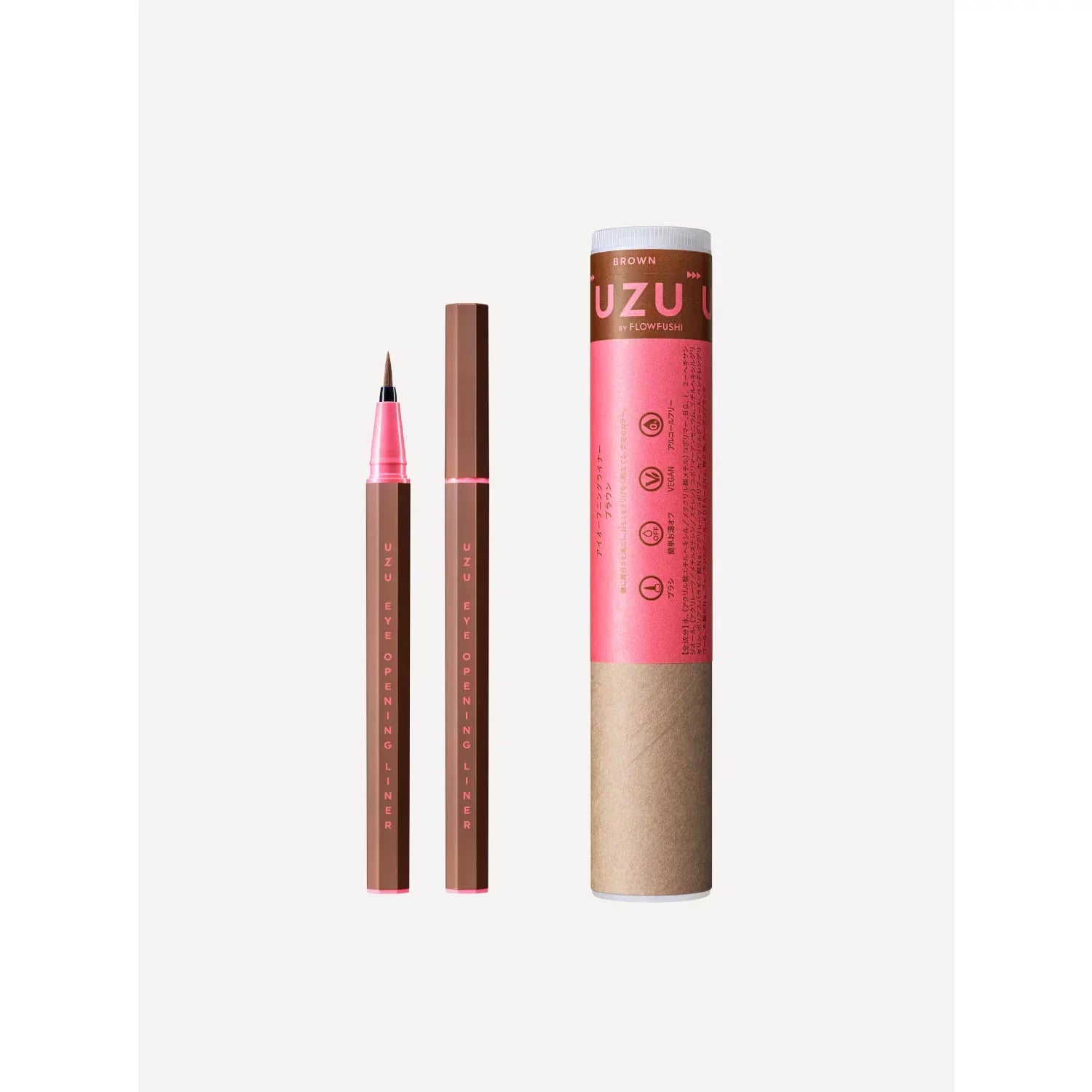 Uzu FlowFushi Precise Brush Liquid Eyeliner – 13 Vibrant Shades