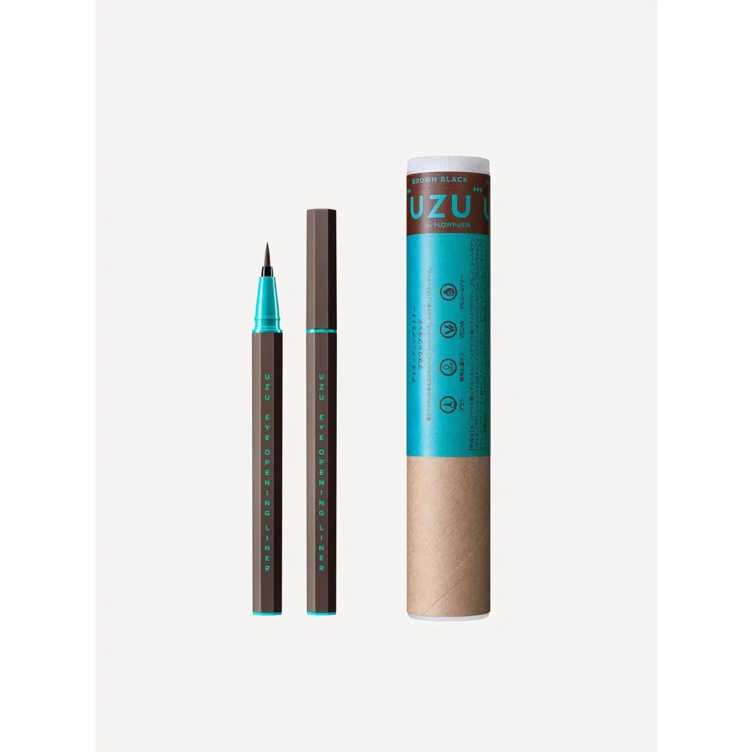 Uzu FlowFushi Precise Brush Liquid Eyeliner – 13 Vibrant Shades