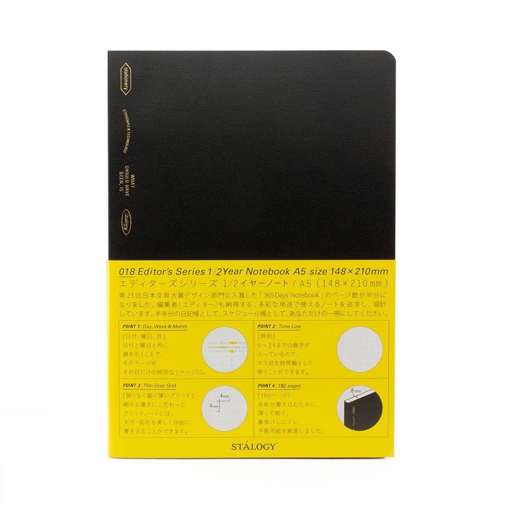 Nitto Stalogy A5 Grid Notebook – 365-Day Planner, Japanese Quality