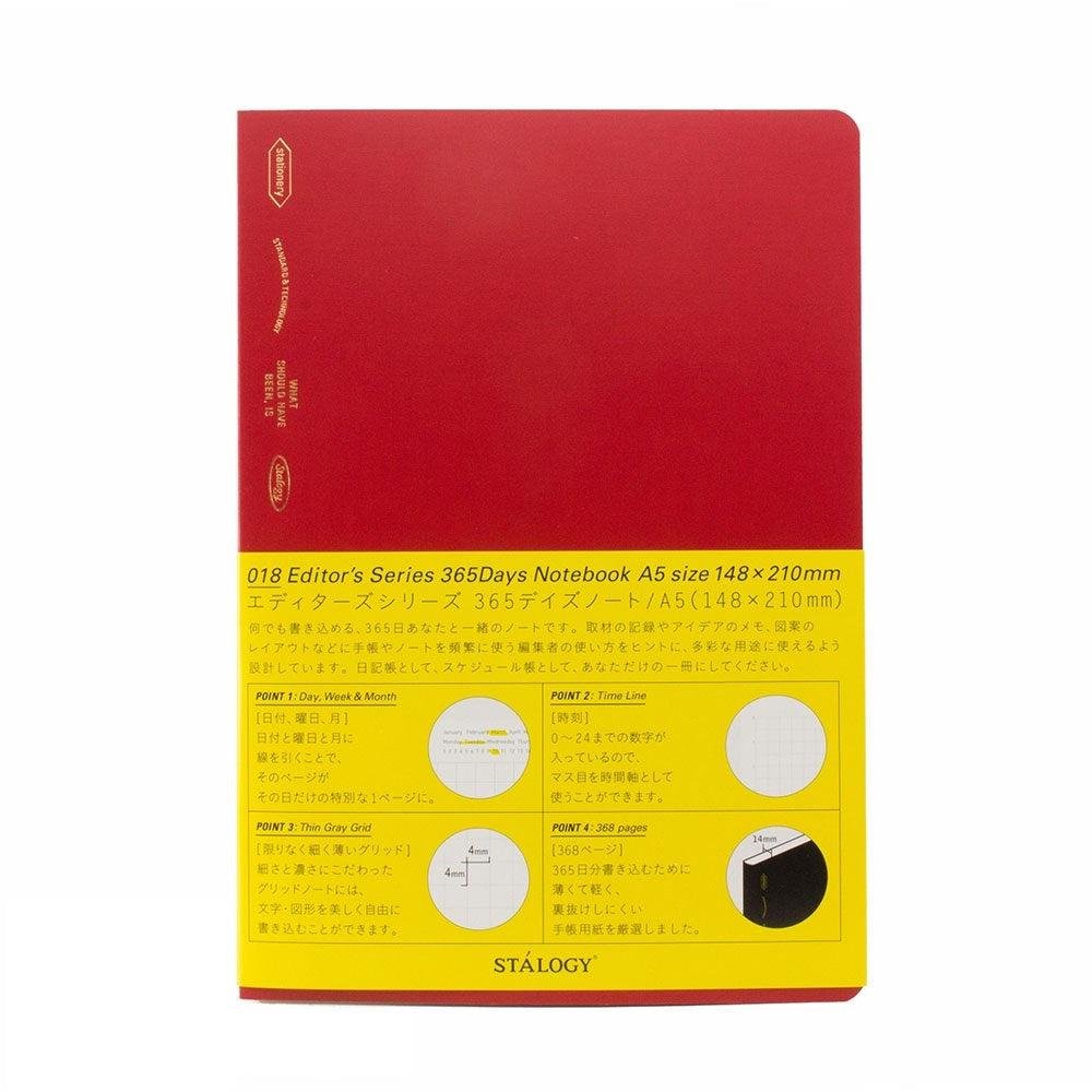 Nitto Stalogy A5 Grid Notebook – 365-Day Planner, Japanese Quality