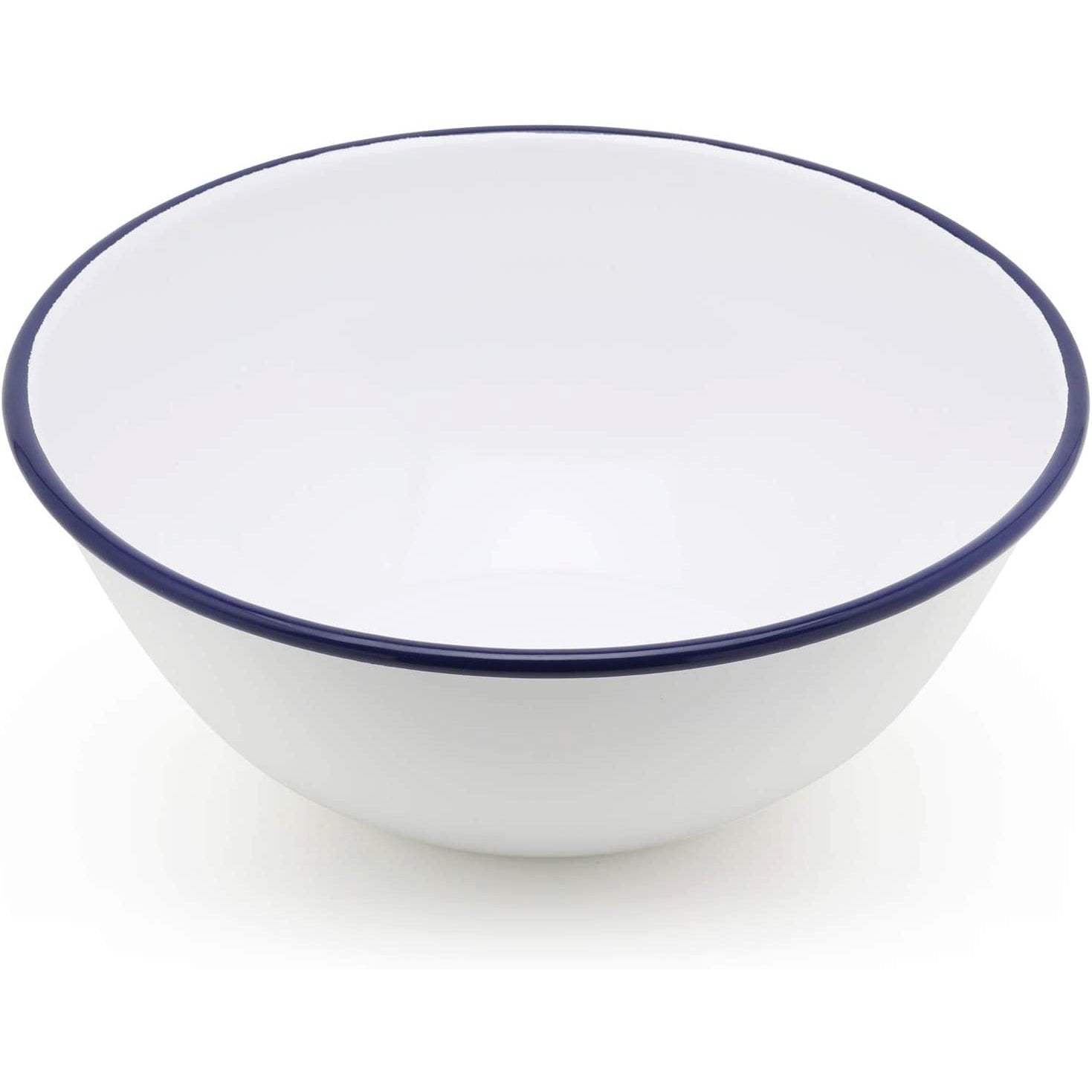 Tsuki Usagi White Enamel Bowl With Navy Blue Detailing – Elegant Japanese Kitchenware Set