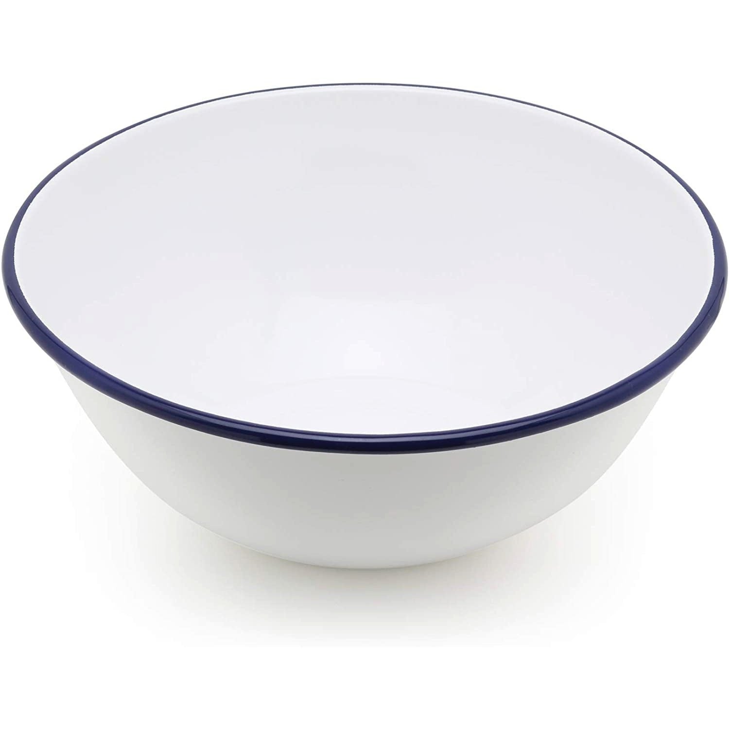 Tsuki Usagi White Enamel Bowl With Navy Blue Detailing – Elegant Japanese Kitchenware Set