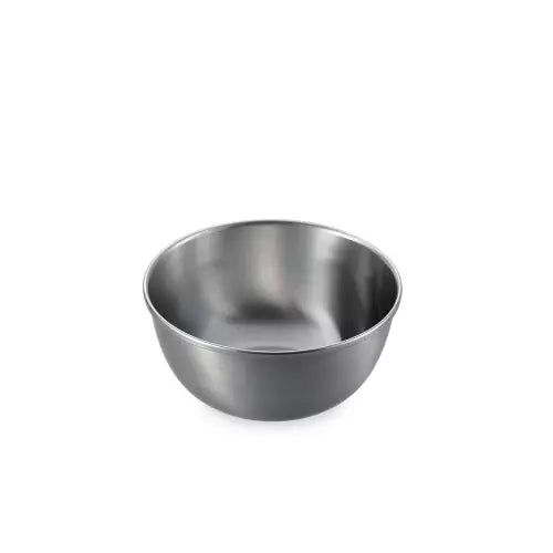 Three Wahei Enzo stainless steel deep mixing bowls in 18cm, 21cm, and 24cm sizes stacked neatly