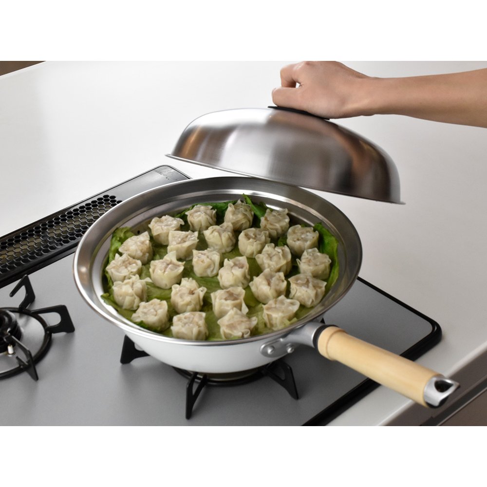 Wahei Freiz Stainless Steel Dome Steamer Insert for 24-26cm Pans