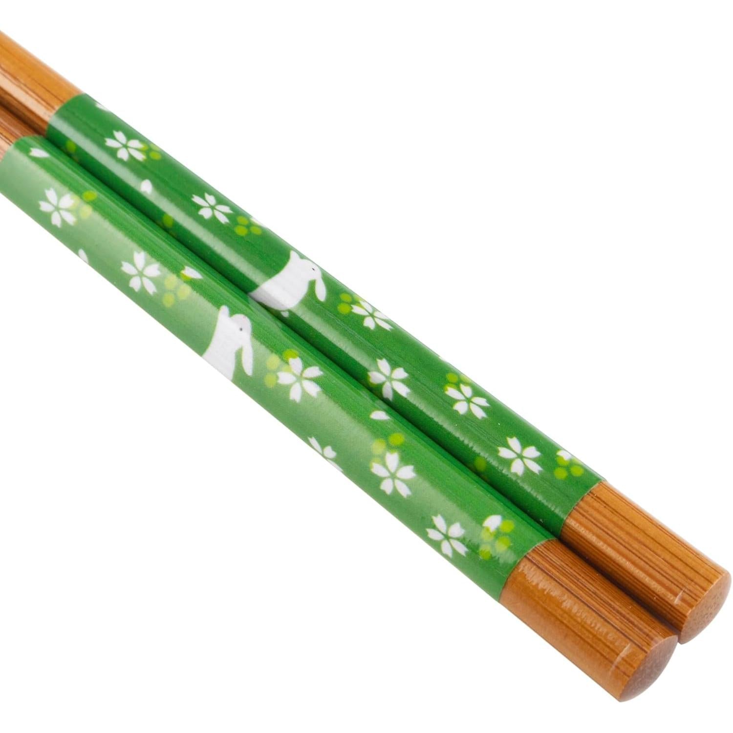 Multicolor Rabbit Design Bamboo Chopsticks Set – Five Pairs